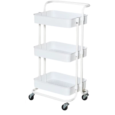 Verk 27490 Třípatrový úložný vozík na kolečkách 88 x 41,5 x 37 cm, bílý