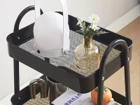 Verk 27493 Třípatrový kovový regál na kolečkách 78 x 46 x 26 cm, černý