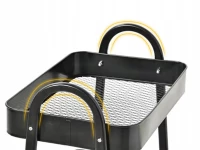 Verk 27493 Třípatrový kovový regál na kolečkách 78 x 46 x 26 cm, černý