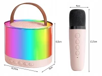 Verk 27503 Karaoke Bluetooth reproduktor, 2x bezdrátový mikrofon, béžový