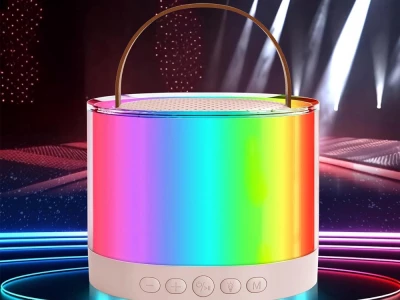 Verk 27503 Karaoke Bluetooth reproduktor, 2x bezdrátový mikrofon, béžový