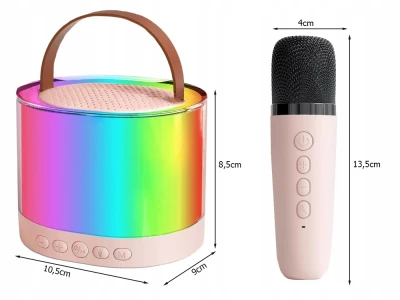 Verk 27503 Karaoke Bluetooth reproduktor, 2x bezdrátový mikrofon, béžový