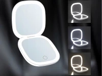 Verk 27511 Skladacie zrkadlo LED so svetlom, lupou a dobíjacou batériou 5 v 1, biele
