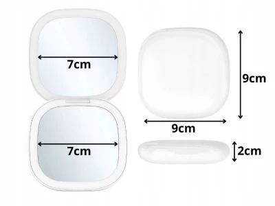 Verk 27511 Skladacie zrkadlo LED so svetlom, lupou a dobíjacou batériou 5 v 1, biele