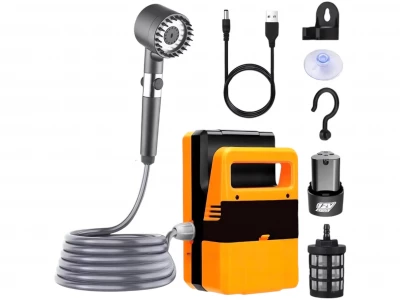 Verk 27521 Přenosná cestovní sprcha 12V, dobíjecí s čerpadlem 