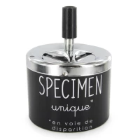 CMP TB1033 Designový kovový popelník s humorným nápisem, černý