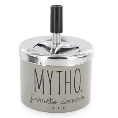 CMP TB1033 Designový kovový popelník s humorným nápisem, černý