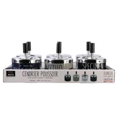 CMP TB1033 Designový kovový popelník s humorným nápisem, černý