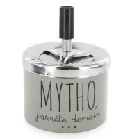 CMP TB1033 Designový kovový popelník s humorným nápisem, bílý