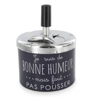 CMP TB1033 Designový kovový popelník s humorným nápisem, šedý