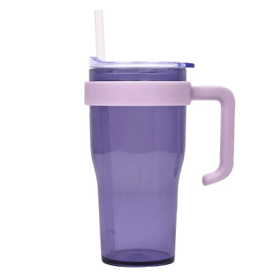 CMP KA0671 Plastový hrnek s brčkem a ouškem, 600 ml, fialový