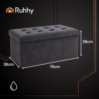 Ruhhy 26130 Taburet s úložným prostorem 76 x 38 x 38 cm, tmavě šedá