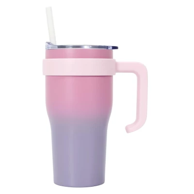 CMP KA0586 Termohrnek s brčkem a uchem ombré, 900 ml, fialovorůžový