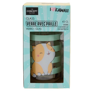 CMP KA0556 Sklenice s brčkem, 450 ml, kočka