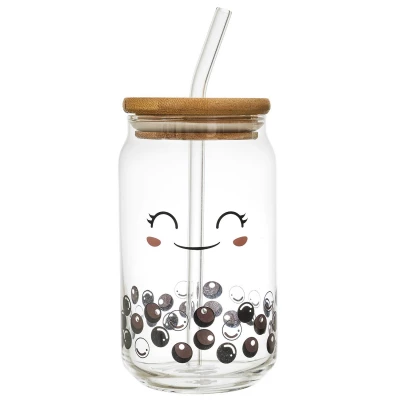 CMP KA0556 Sklenice s brčkem, 450 ml, kočka