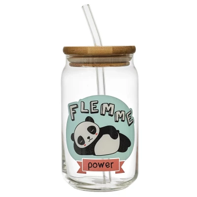 CMP KA0556 Sklenice s brčkem, 450 ml, panda
