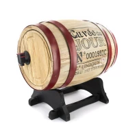 CMP KV7166 Dřevěný soudek s kohoutkem, s červenými kovovými obručemi, 5 l