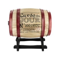 CMP KV7166 Dřevěný soudek s kohoutkem, se stříbrnými kovovými obručemi, 5 l