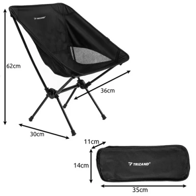 Trizand 25074 Kempingové skládací křeslo, černá