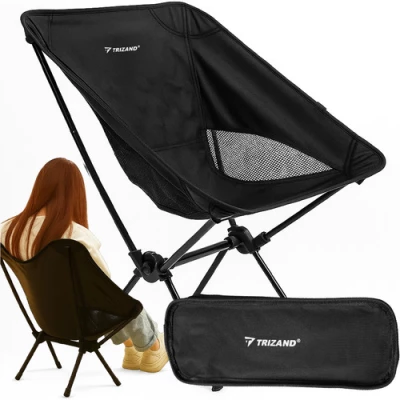 Trizand 25074 Kempingové skládací křeslo, černá