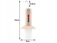 Verk 12377 Multifunkční LED kempingová lampa 2v1, černá
