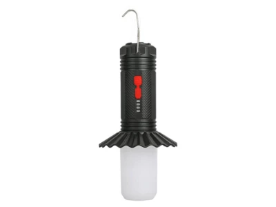 Verk 12377 Multifunkční LED kempingová lampa 2v1, černá