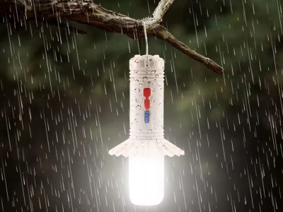 Verk 12377 Multifunkční LED kempingová lampa 2v1, černá