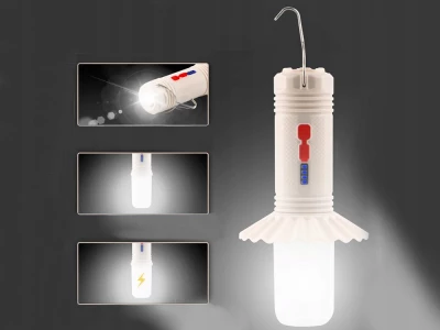 Verk 12377 Multifunkční LED kempingová lampa 2v1, černá