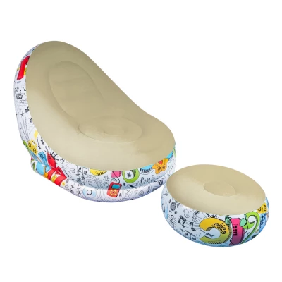 Verk 27533 Nafukovací relaxační křeslo s podnožkou, hnědé