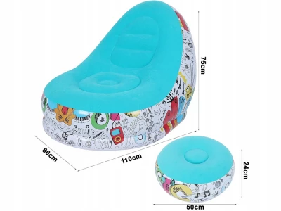 Verk 27533 Nafukovací relaxační křeslo s podnožkou, růžové