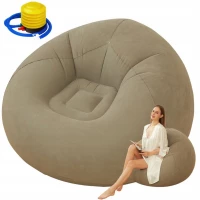 Verk 27535 Nafukovací relaxační sametové křeslo, fialové
