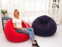 Verk 27535 Nafukovací relaxační sametové křeslo, fialové