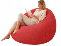 Verk 27535 Nafukovacie relaxačné zamatové kreslo, červené