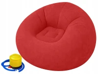 Verk 27535 Nafukovacie relaxačné zamatové kreslo, červené