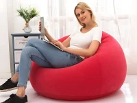 Verk 27535 Nafukovacie relaxačné zamatové kreslo, červené