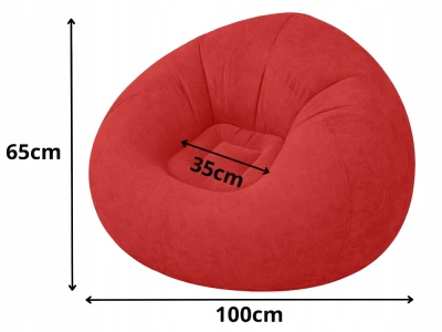 Verk 27535 Nafukovacie relaxačné zamatové kreslo, červené