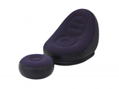 Verk 27532 Nafukovací relaxační křeslo s podnožkou, fialové