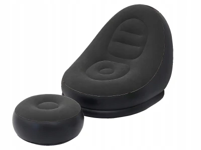 Verk 27532 Nafukovací relaxační křeslo s podnožkou, černé