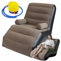 Verk 27531 Nafukovacie relaxačné kreslo s operadlom, hnedé
