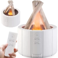 Verk 24615 Dekorativní RGB LED zvlhčovač vzduchu s efektem ohniště, černý