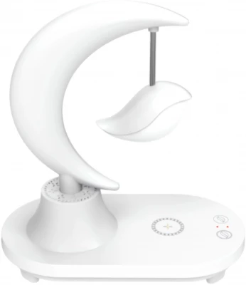 Verk 12368 Lampička s bluetooth reproduktorem, RGB osvětlením a bezdrátovým nabíjením, saturn