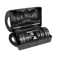 Rebel RBA-2327 Litinové nastavitelné činky v přepravním pouzdře s konektorem 2 x 10 kg, černá