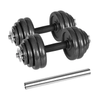 Rebel RBA-2327 Litinové nastavitelné činky v přepravním pouzdře s konektorem 2 x 15 kg, černá