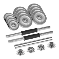 Rebel RBA-2326 Chromované litinové nastavitelné činky v přepravním pouzdře s konektorem 2 x 7,5 kg,, stříbrná