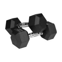 Rebel RBA-2325-07.5 Pogumované litinové činky HEX 2 x 7,5 kg