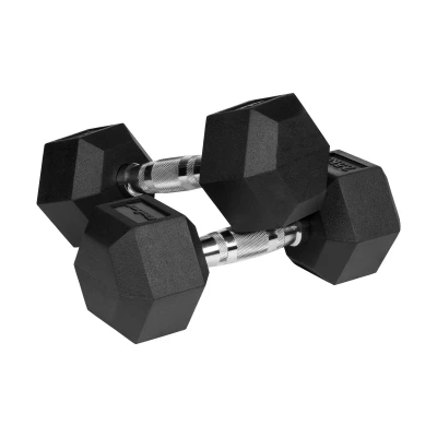 Rebel RBA-2325-07.5 Pogumované litinové činky HEX 2 x 7,5 kg