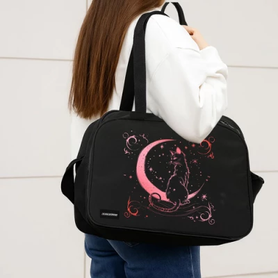 Kruzzel 26516 Designová školní taška s motivem kočky, 13 L, černá