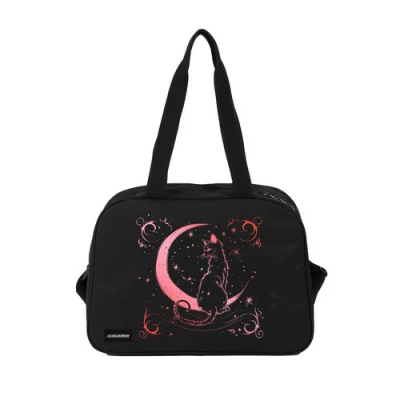 Kruzzel 26516 Designová školní taška s motivem kočky, 13 L, černá