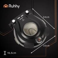 Ruhhy 26050 Pec na pizzu s pečicím kamenem, 1200 W, černá