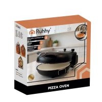 Ruhhy 26050 Pec na pizzu s pečicím kamenem, 1200 W, černá